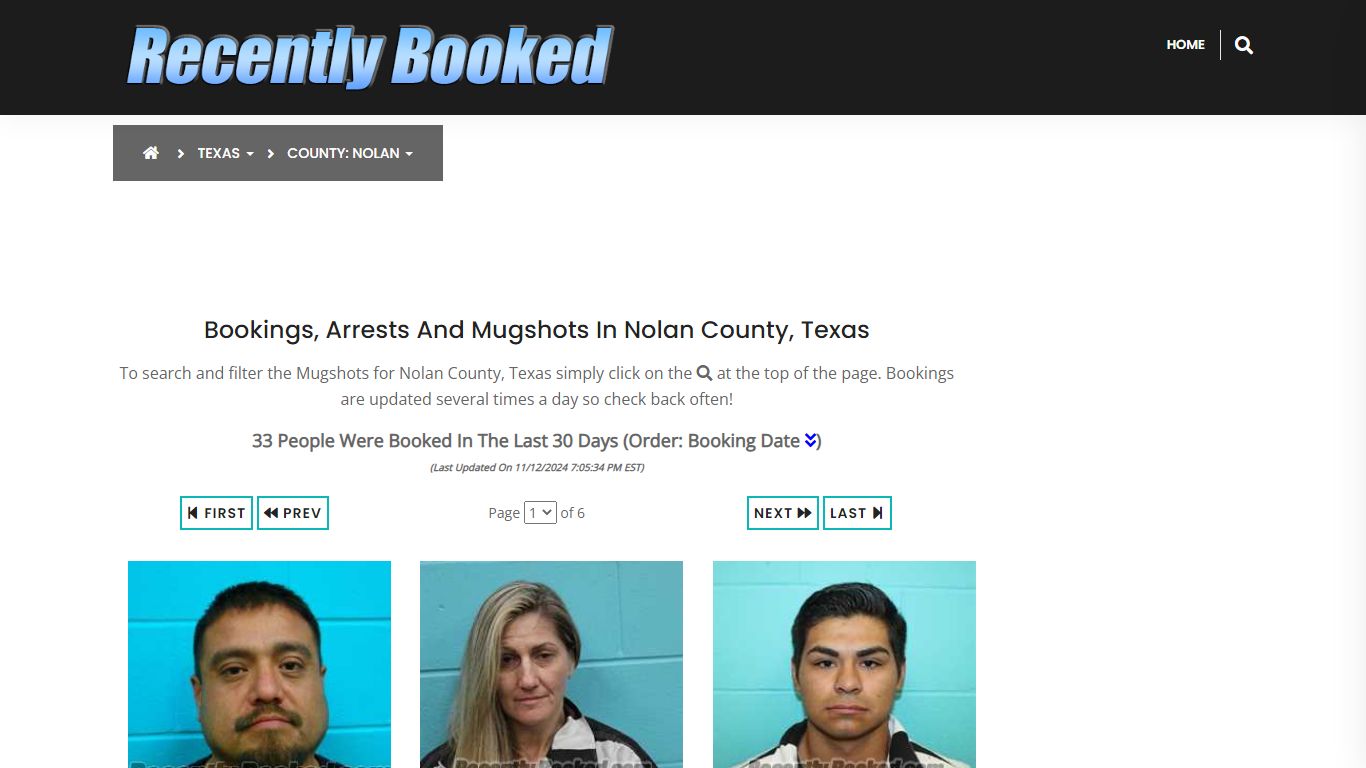 Bookings, Arrests and Mugshots in Nolan County, Texas - Recently Booked