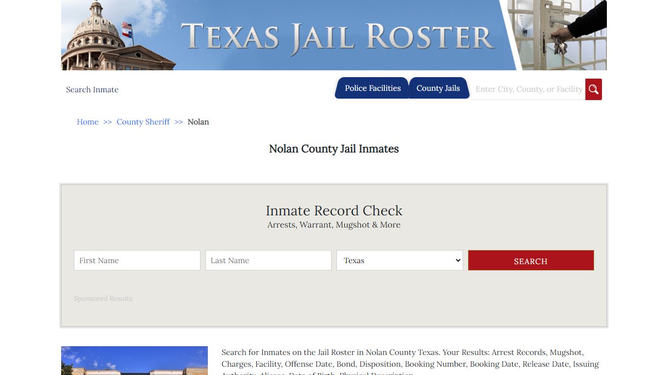 Nolan County Jail Inmates - Jail Roster Search