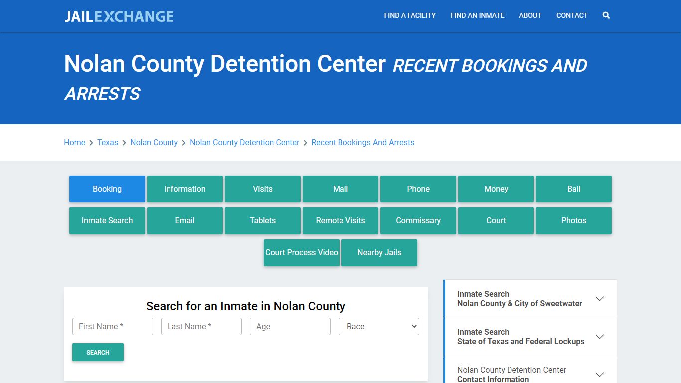 Nolan County Detention Center Recent Bookings And Arrests - Jail Exchange