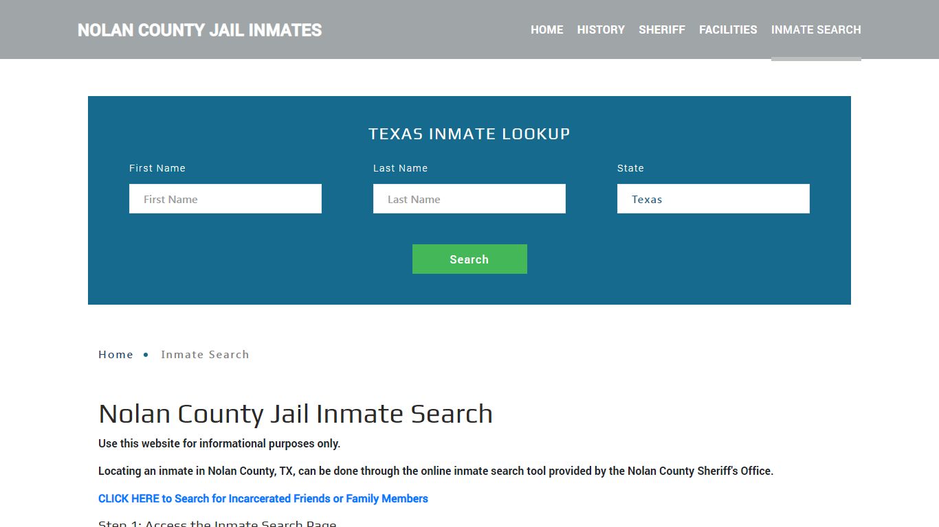 Nolan County, TX Detainee Lookup